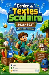 Cahier de Texte Minecraft 2026 2027 – École Primaire