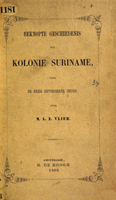 Beknopte geschiedenis der kolonie Suriname