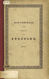 Dagverhaal van eene reis naar Paramaribo en verdere omstreken in de kolonie Suriname | van Breugel | F7FD48199C3611D64