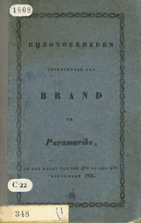 Bijzonderheden betrekkelijk den brand te Paramaribo, in den nacht van den 3den op den 4den september 1832 | Teenstra | FAEBFF94EEBB86651