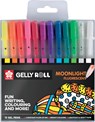 Sakura roller Gelly Roll Moonlight, etui van 12 stuks in geassorteerde kleuren - Sakura - 8712079395711