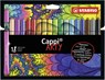 Cappi, viltstift, nooit meer je dop kwijt dankzij de dopring, ARTY etui met 18 kleuren - STABILO - 4006381547376