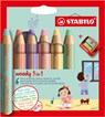 STABILO woody 3in1 kleurpotlood, etui van 6 stuks in pastel kleuren - STABILO - 4006381578059