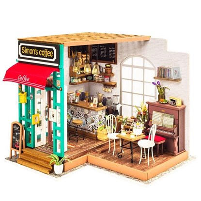 Robotime Simon's Cafe, Bouwpakket - Overig Bouwpakket - 6946785164657