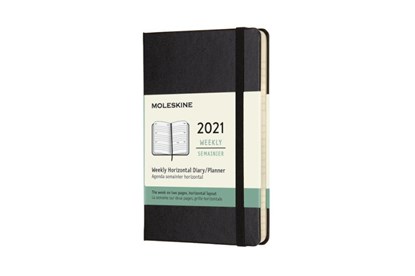 Moleskine 12 MND Agenda - 2021 - Wekelijks Horiz. - Pocket (9x14 cm) - Zwart - Harde Kaft, niet bekend - Overig - 8053853606624