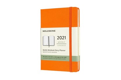 Moleskine 12 MND Agenda - 2021 - Wekelijks - Pocket (9x14 cm) - Cadmium Oranje - Harde Kaft, niet bekend - Overig - 8056420850734