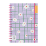 Pepa Lani Notebook coloured wireao A5 Flower Purple checkers with daffodil - Pepa Lani - 8719497168408