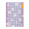 Pepa Lani Notebook coloured wireao A5 Flower Purple checkers with daffodil - Pepa Lani - 8719497168408