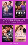Modern Romance July 2025 Books 1-4: Marriage Made in Hate / After-Hours Heir / Royal Ring of Revenge / Twins for His Majesty - Julia James ; Millie Adams ; Louise Fuller ; Clare Connelly - 9780008945572