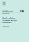Nine Introductions in Complex Analysis - Revised Edition - Sanford (University of Rochester Segal - 9780444518316