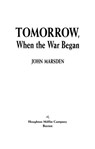 Tomorrow, When the War Began - John Marsden - 9780547511979