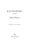 Kaltenburg - Marcel Beyer - 9780547727882