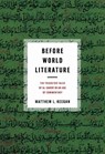 Before World Literature - Matthew L. Keegan - 9781512828870