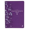 The Spiritual Growth Bible, Study Bible, NLT - New Living Translation Holy Bible, Faux Leather, Purple Debossed Floral - Christianart Gifts - 9781639521289