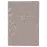 The Spiritual Growth Bible, Study Bible, NLT - New Living Translation Holy Bible, Faux Leather, Taupe Embroidred Floral - Christianart Gifts - 9781639521326