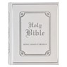 KJV Holy Bible, Classically Illustrated Heirloom Family Bible, Faux Leather Hardcover - Ribbon Markers, King James Version, White/Silver - Christianart Gifts - 9781639521449