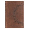 KJV Bible Giant Print Full Size Faux Leather Crown of Thorns/Amazing Grace, Brown - Christian Art Gifts - 9781639529896