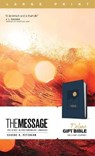 The Message Deluxe Gift Bible, Large Print (Leather-Look, Na -  - 9781641582537