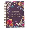 Large Hardcover Journal Blessed Is She Who Believes Floral Bird Eggplant Inspirational Wire Bound Notebook W/192 Lined Pages -  - 9781642722505