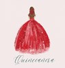 Quinceanera Guest Book with red dress (hardback) - Lulu And Bell - 9781839903199