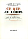 Ce que je crois - André Maurois - 9782246803867