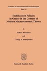 Stabilization Policies in Greece in the Context of Modern Macroeconomic Theory. - Volbert Alexander ; George D. Demopoulos - 9783428066070
