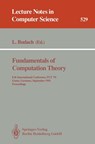 Fundamentals of Computation Theory - Lothar Budach - 9783540544586