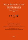 Neue Beiträge zur Germanistik, Band 23 / Heft 1 / 2024 - Japanische Gesellschaft für Germanistik - 9783862057603