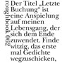 Die letzte Buchung - Peter Wawerzinek - 9783906050942