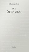 Die Öffnung - Johannes Heil - 9783942914949