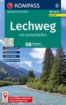 KOMPASS Wanderführer Lechweg mit Lechschleifen, 16 Touren und Etappen mit Extra-Tourenkarte - Brigitte Schäfer - 9783991544265