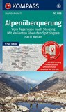 KOMPASS Wanderkarte 288 Alpenüberquerung, vom Tegernsee nach Sterzing, mit Varianten über den Spitzingsee nach Meran 1:50.000 -  - 9783991546009