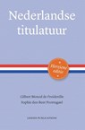 Nederlandse titulatuur - Gilbert Monod de Froideville ; Sophie den Beer Poortugael - 9789087282653