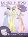 Fashion History Victorian Period Coloring Book, 1890s: A Collection of Late 19th Century Vintage Fashion Plates Line Art Illustrations - Coloring Treasures - 9798328206273