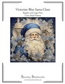 Victorian Blue Santa Claus Cross Stitch Pattern: Regular and Large Print Chart - Carmen Wolf - 9798332494017
