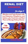 Renal Diet Cookbook for Stage 4: Effortless and Tasty Recipes with Low Potassium, Phosphorus, and Sodium, plus Food Lists and Meal Plans to Manage Kid - Fortune Flourish - 9798333282200