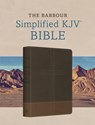 The Barbour Simplified KJV Bible--Deluxe Edition [Two-Tone Brown Stitched Cross] - Barbour Bibles - 9798891512450