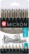 Sakura tekenstift Pigma Micron set van 7+1, zwart - Sakura - 8712079421731