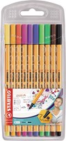 STABILO point 88 fineliner, etui van 10 stuks in geassorteerde kleuren - STABILO - 4006381217842