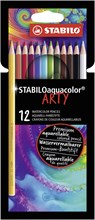 aquacolor, premium aquarel kleurpotlood, ARTY etui met 12 kleuren - STABILO - 4006381547185