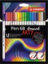 Pen 68 brush, premium brush viltstift, ARTY etui met 18 kleuren - STABILO - 4006381566940