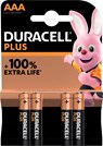 Duracell batterij Plus 100% AAA, blister van 4 stuks - Duracell - 5000394141117