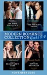 Modern Romance November 2020 Books 5-8: The Royal Pregnancy Test (The Christmas Princess Swap) / Innocent in the Sheikh's Palace / Playing the Billionaire's Game / The Vows He Must Keep - Heidi Rice ; Dani Collins ; Pippa Roscoe ; Amanda Cinelli - 9780008916312