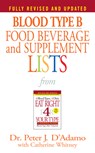 Blood Type B Food, Beverage and Supplement Lists - Dr. Peter J. D'Adamo - 9780425183120
