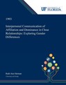 Interpersonal Communication of Affiliation and Dominance in Close Relationships - Ruth Herman - 9780530008165