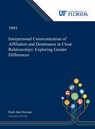 Interpersonal Communication of Affiliation and Dominance in Close Relationships - Ruth Herman - 9780530008172