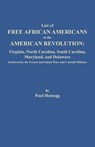 List of Free African Americans in the American Revolution - Paul Heinegg - 9780806359342