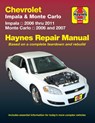 Chevrolet Impala (2006-2011) & Monte Carlo (2006-2007) Haynes Repair Manual (USA) - Haynes Publishing - 9781563929670
