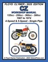 CZ 125cc - 250cc - 360cc - 380cc WORKSHOP MANUAL 1967-1974 SINGLE EXHAUST - Floyd Clymer - 9781588503060