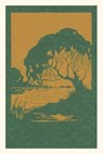 Vintage Journal Woodcut of Tree and Pond - Found Image Press - 9781669503880